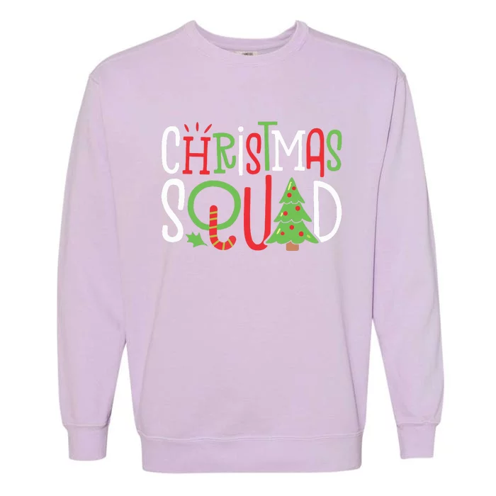 Christmas Squad Funny Xmas Tree Family Matching Pajamas Boy Garment-Dyed Sweatshirt