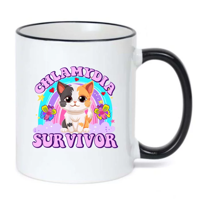 Chlamydia Survivor Funny Cat Sarcastic Inappropriate Black Color Changing Mug