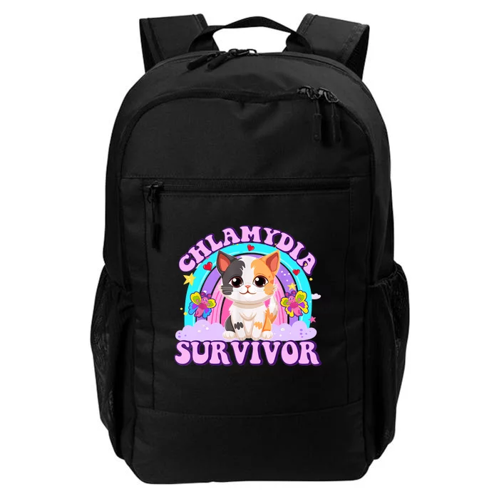 Chlamydia Survivor Funny Cat Sarcastic Inappropriate Daily Commute Backpack