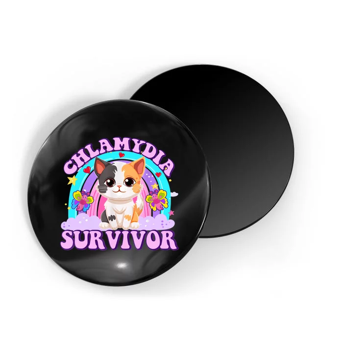 Chlamydia Survivor Funny Cat Sarcastic Inappropriate Magnet