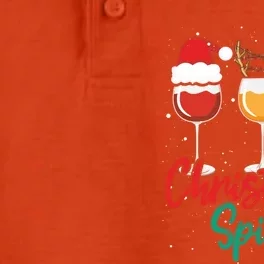 Christmas Spirits Funny Glasses Of Wine Santa Hat Reindeer Gift Dry Zone Grid Performance Polo