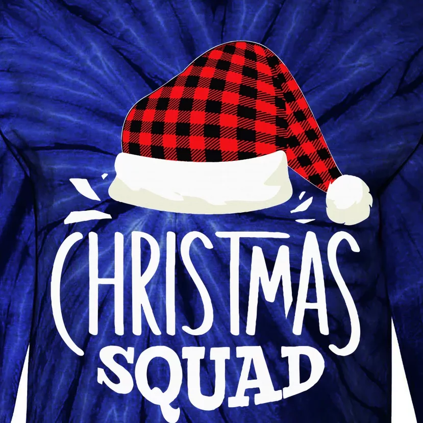 Christmas Squad Family Group Matching Christmas Pajama Party Tie-Dye Long Sleeve Shirt