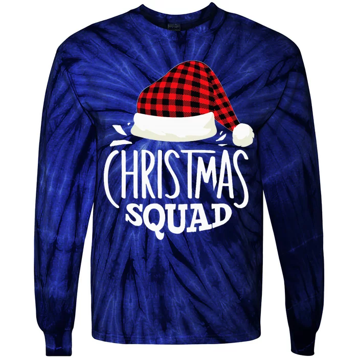 Christmas Squad Family Group Matching Christmas Pajama Party Tie-Dye Long Sleeve Shirt