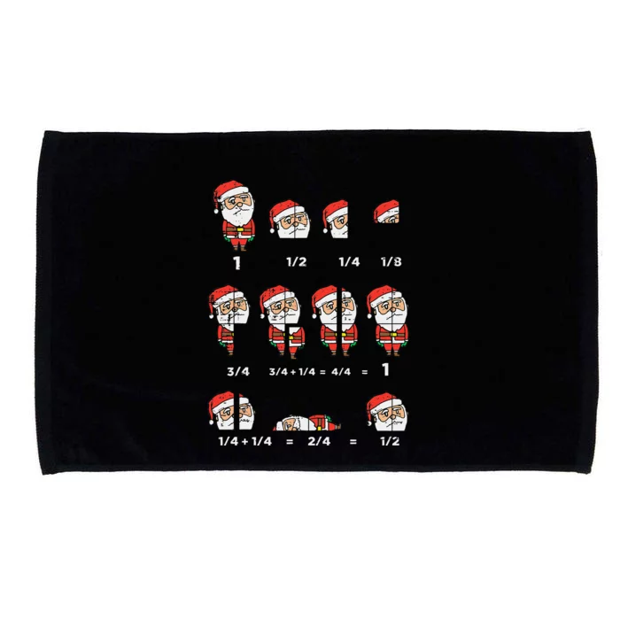 Christmas Santa Fraction Funny Xmas Math Teacher Funny Funny Microfiber Hand Towel