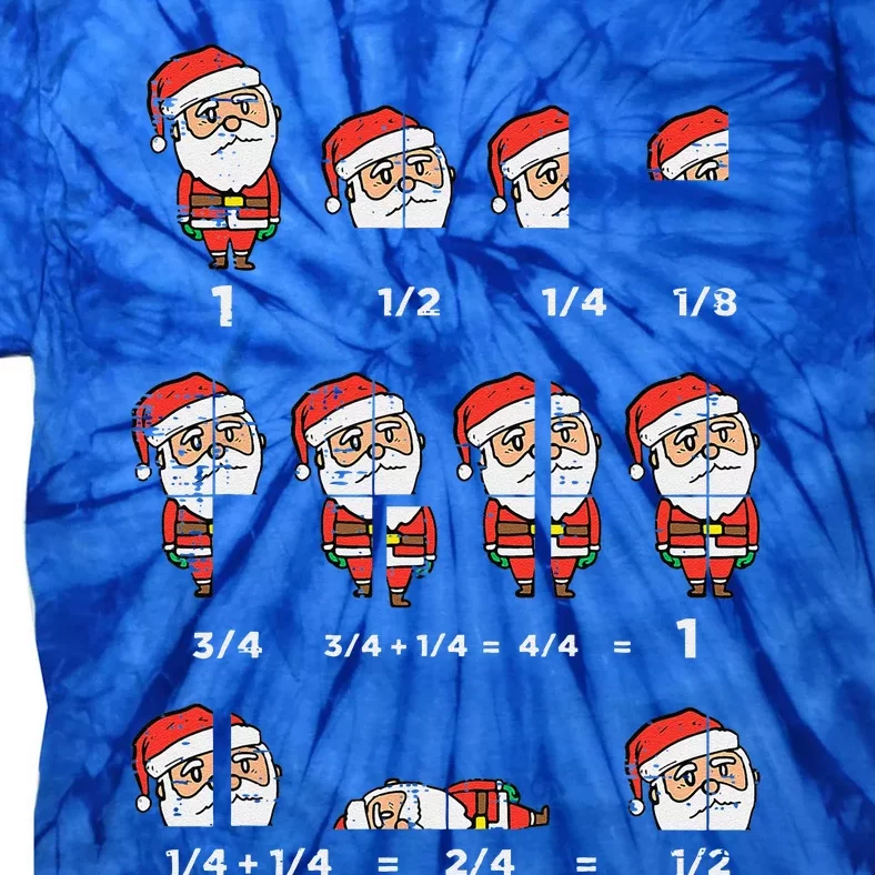 Christmas Santa Fraction Funny Xmas Math Teacher Funny Funny Tie-Dye T-Shirt