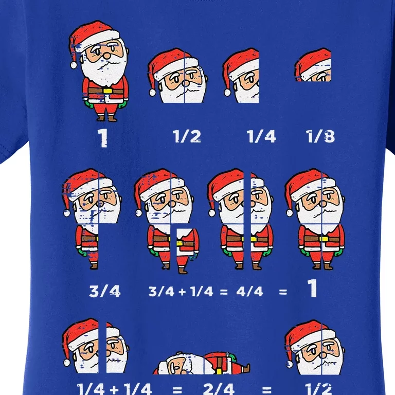 Christmas Santa Fraction Funny Xmas Math Teacher Funny Funny Women's T-Shirt