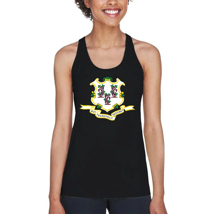 Connecticut State Flag Women's Racerback Tank