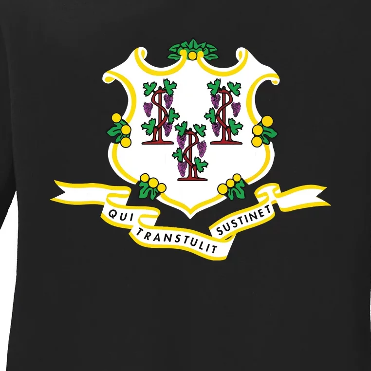 Connecticut State Flag Ladies Long Sleeve Shirt