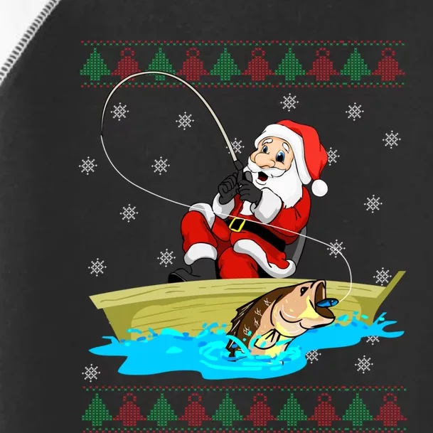 Christmas Santa Fisherman Funny Xmas Fishing Lovers Gift Toddler Fine Jersey T-Shirt