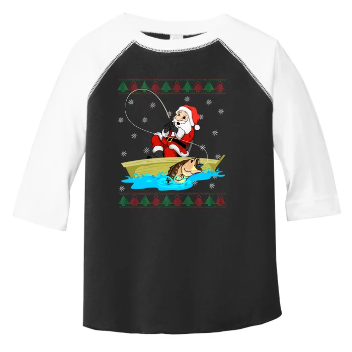 Christmas Santa Fisherman Funny Xmas Fishing Lovers Gift Toddler Fine Jersey T-Shirt