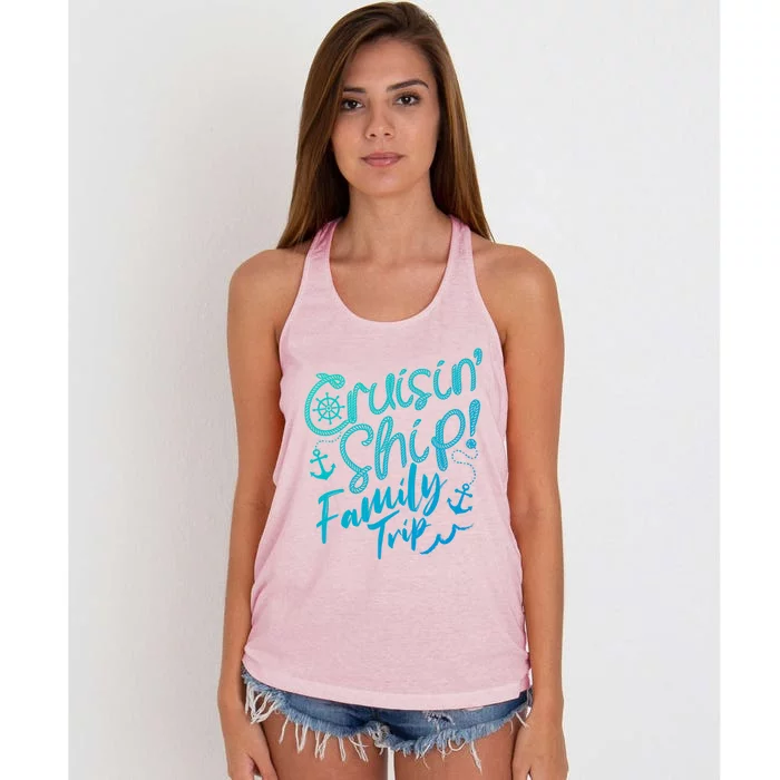 Cruise Squad Family Vacation Matching Fun Reunion Group Funny Gift Women's Knotted Racerback Tank