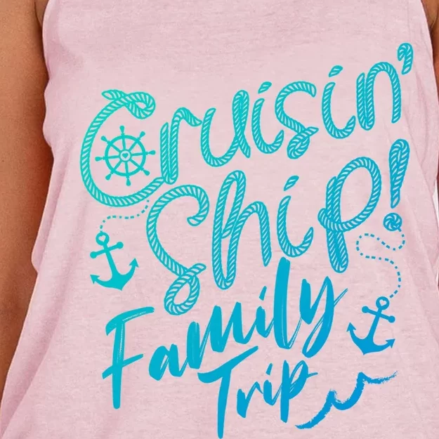 Cruise Squad Family Vacation Matching Fun Reunion Group Funny Gift Women's Knotted Racerback Tank