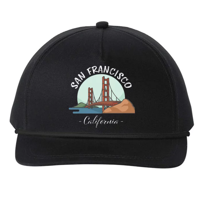 California San Francisco Gift Golden Gate Bridge Souvenir Snapback Five-Panel Rope Hat