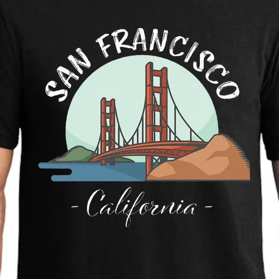 California San Francisco Gift Golden Gate Bridge Souvenir Pajama Set