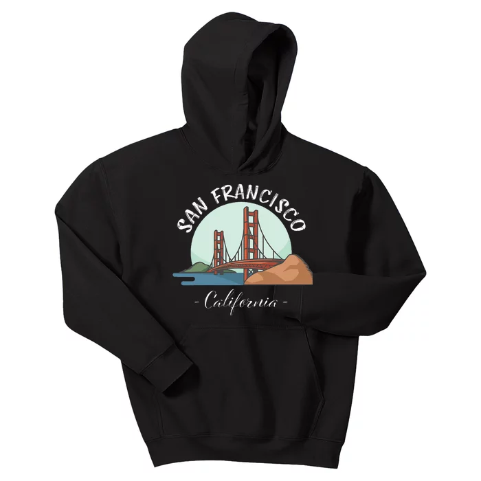 California San Francisco Gift Golden Gate Bridge Souvenir Kids Hoodie