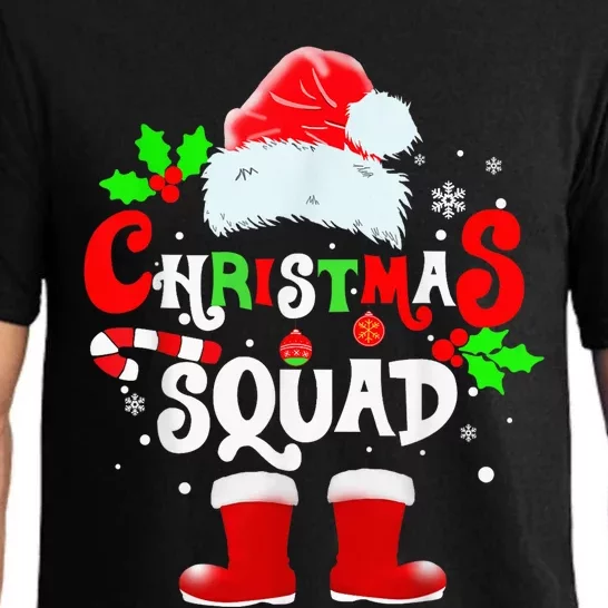 Christmas Squad Family Group Matching Shirts Santa Hat Xmas Pajama Set