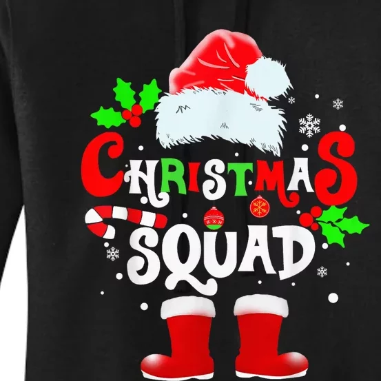 Christmas Squad Family Group Matching Shirts Santa Hat Xmas Women's Pullover Hoodie