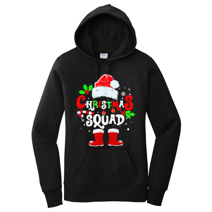 Christmas Squad Family Group Matching Shirts Santa Hat Xmas Women's Pullover Hoodie