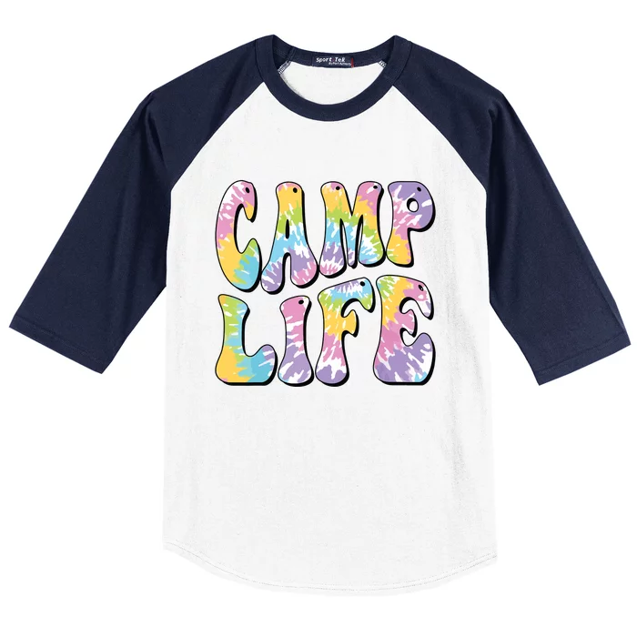 Camping Summer For Girl Summer Camp Life Retro Baseball Sleeve Shirt