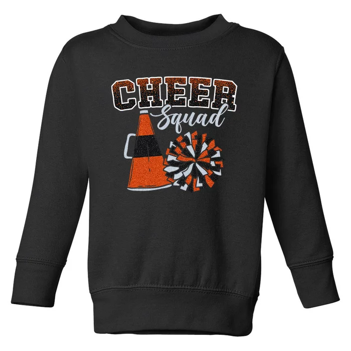 Cheer Squad Funny Cheerleader Cheerleading Orange Toddler Sweatshirt