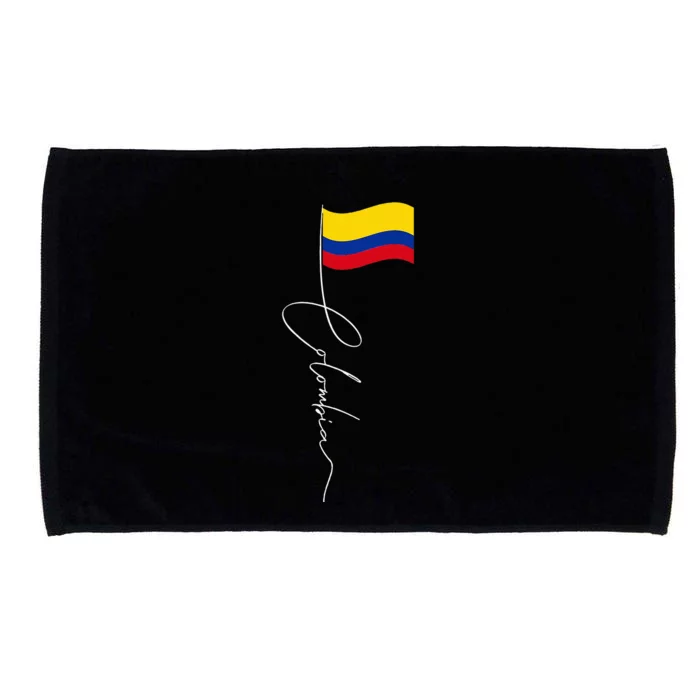 Colombia Signature Flag Pole Patriotic Colombian Flag Microfiber Hand Towel