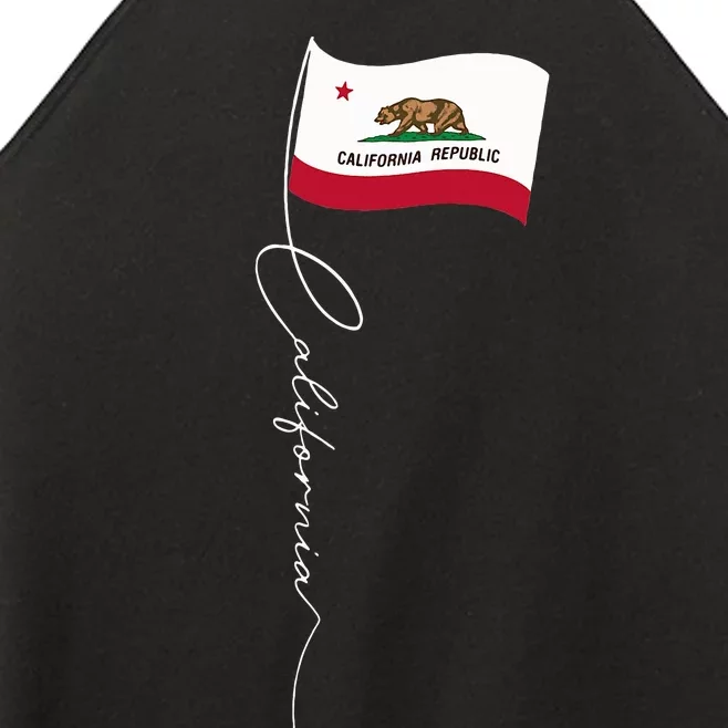 California Signature Flag Pole Elegant Californian Flag Women’s Perfect Tri Rocker Tank