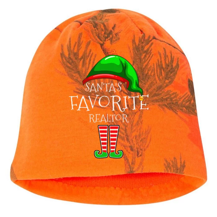 Christmas Santas Favorite Realtor Elf Xmas Kati - Camo Knit Beanie