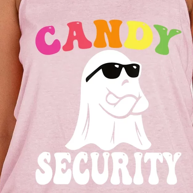 Candy Security Funny Halloween Costume Women's Knotted Racerback Tank