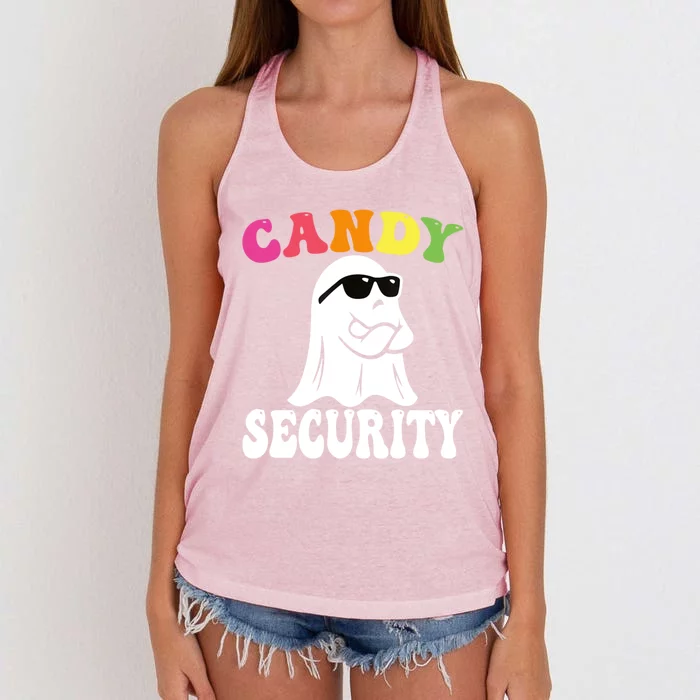 Candy Security Funny Halloween Costume Women's Knotted Racerback Tank