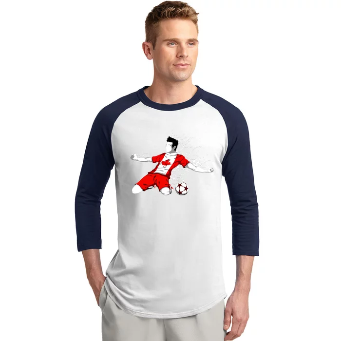 Canada Soccer Fans Jersey Canadian Flag Football Lovers Art Baseball Sleeve Shirt