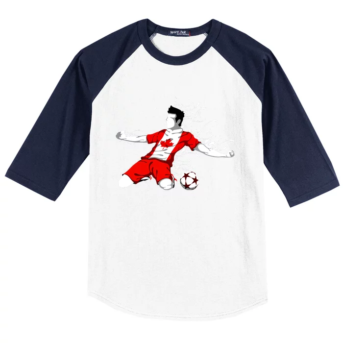 Canada Soccer Fans Jersey Canadian Flag Football Lovers Art Baseball Sleeve Shirt