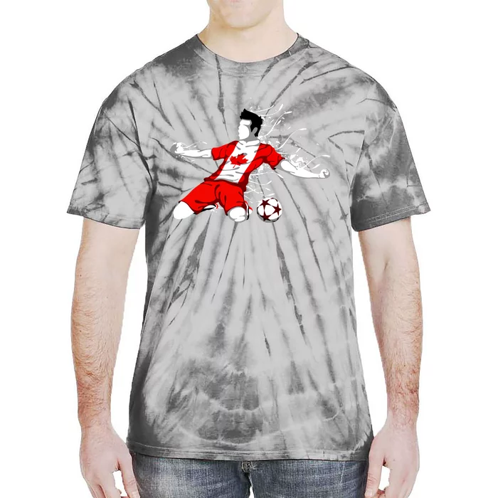 Canada Soccer Fans Jersey Canadian Flag Football Lovers Art Tie-Dye T-Shirt