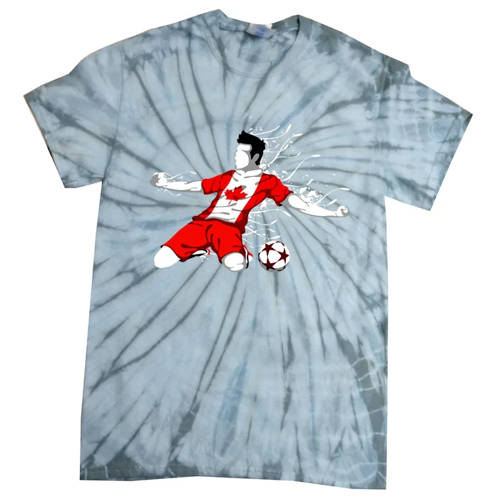 Canada Soccer Fans Jersey Canadian Flag Football Lovers Art Tie-Dye T-Shirt