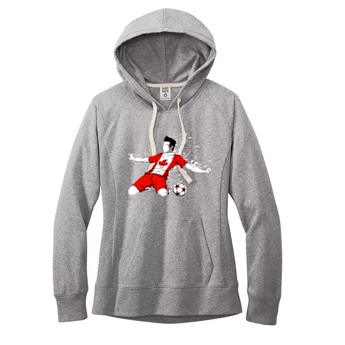 Canada Soccer Fans Jersey Canadian Flag Football Lovers Art Women's Fleece Hoodie