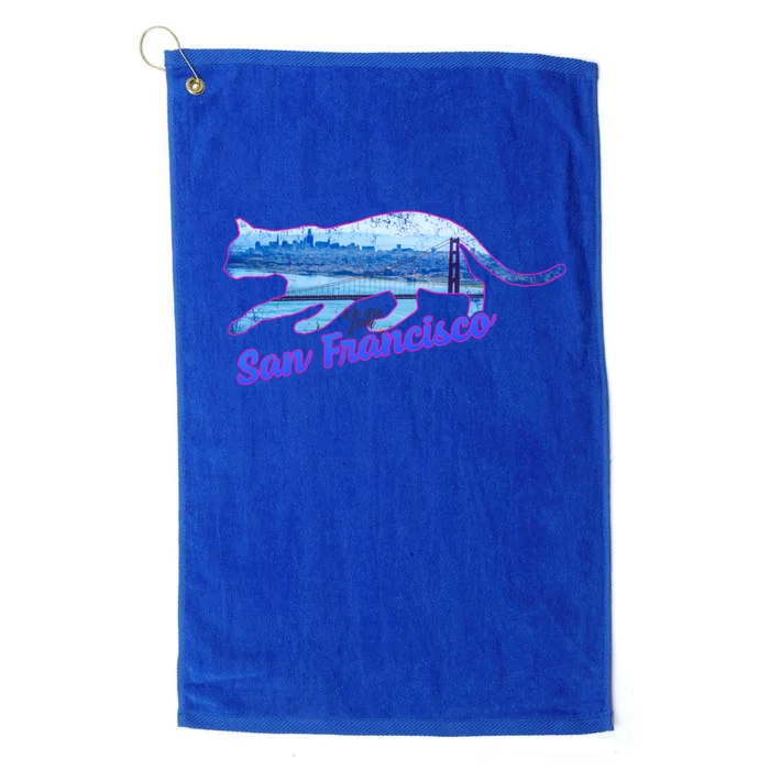 Cat San Francisco Usa Cool Landmark Dog Lover Gift Platinum Collection Golf Towel