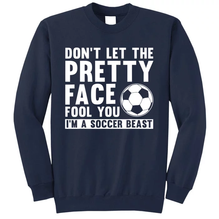 Cool Soccer For Women Teen Girls Soccer Lover Player Sports Tall Sweatshirt