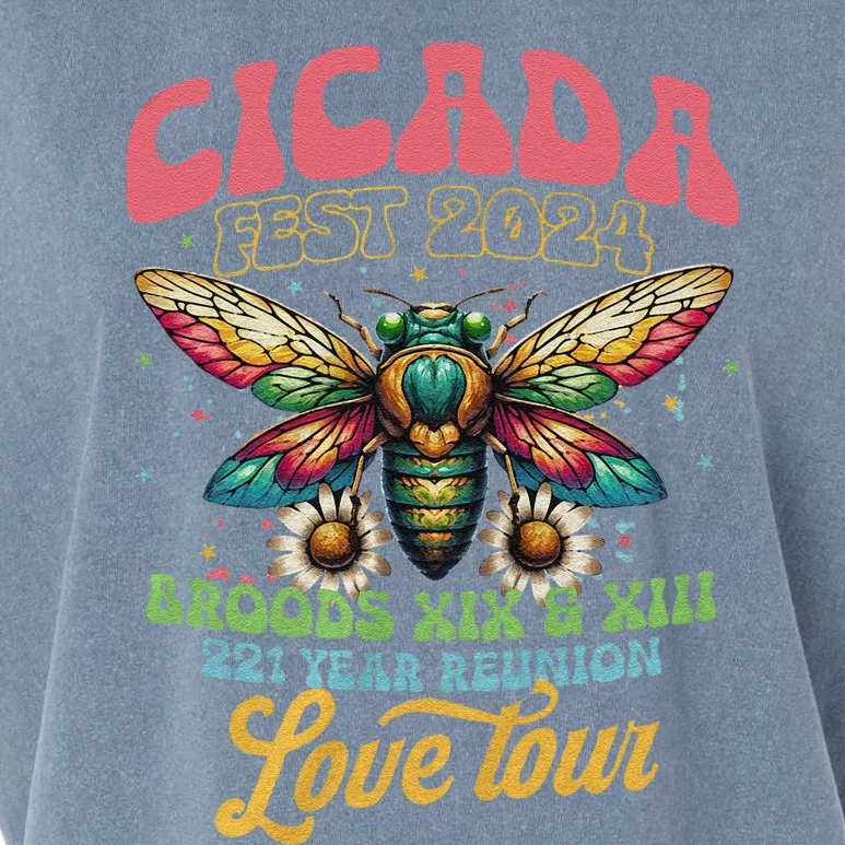 Cicada Shirts Funny Double Brood Cicada 2024 Concert Band Garment-Dyed Women's Muscle Tee