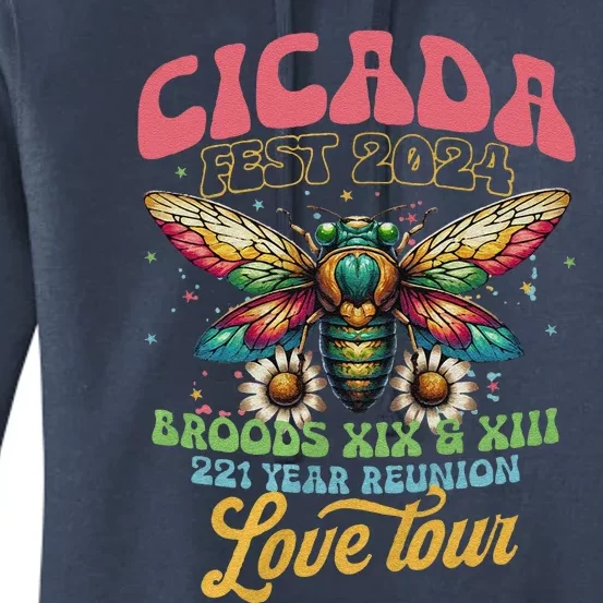 Cicada Shirts Funny Double Brood Cicada 2024 Concert Band Women's Pullover Hoodie