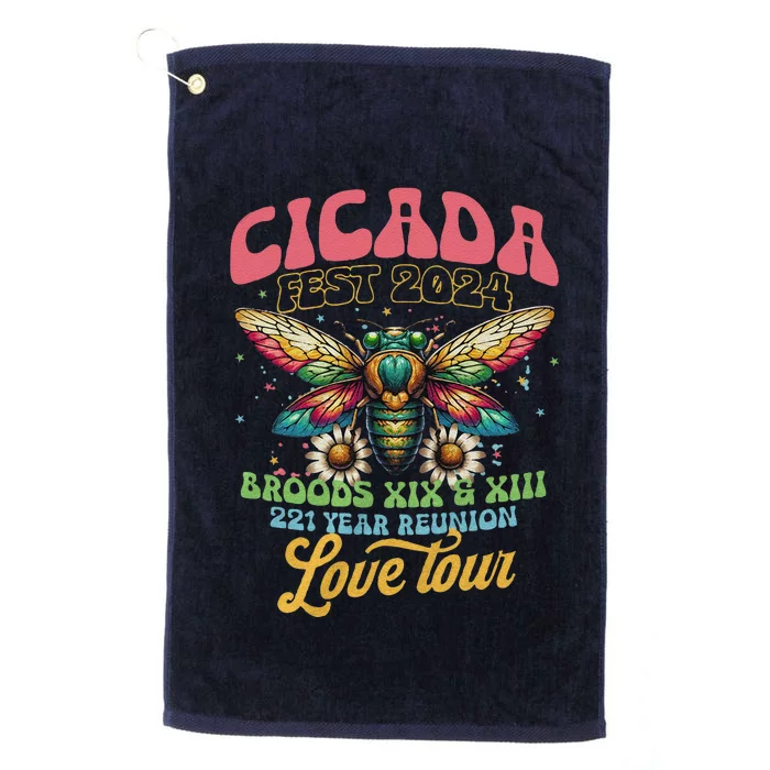 Cicada Shirts Funny Double Brood Cicada 2024 Concert Band Platinum Collection Golf Towel