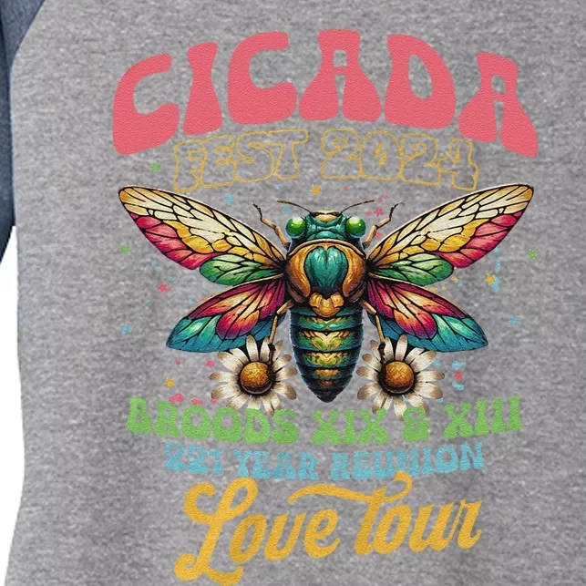 Cicada Shirts Funny Double Brood Cicada 2024 Concert Band Women's Tri-Blend 3/4-Sleeve Raglan Shirt