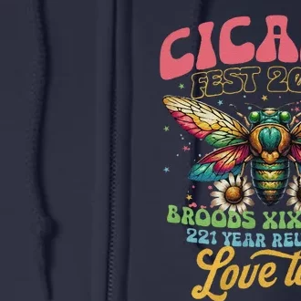 Cicada Shirts Funny Double Brood Cicada 2024 Concert Band Full Zip Hoodie