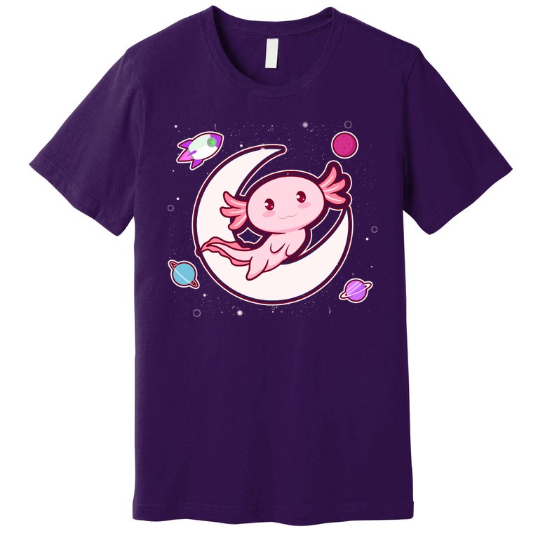 Cute Space Galaxy Axolotl Premium T-Shirt
