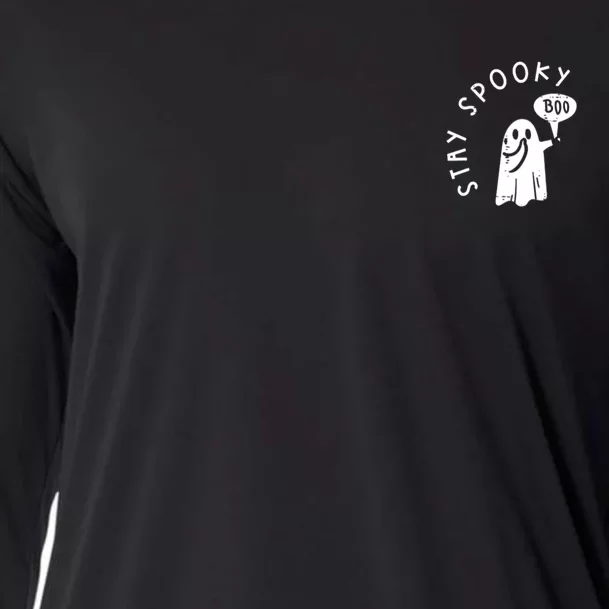 Cute Spooky Ghost Boo Pocket Funny Halloween Cooling Performance Long Sleeve Crew