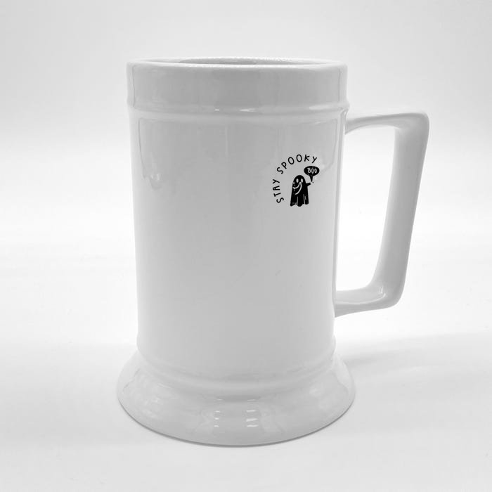 Cute Spooky Ghost Boo Pocket Funny Halloween Front & Back Beer Stein