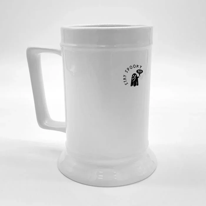 Cute Spooky Ghost Boo Pocket Funny Halloween Front & Back Beer Stein