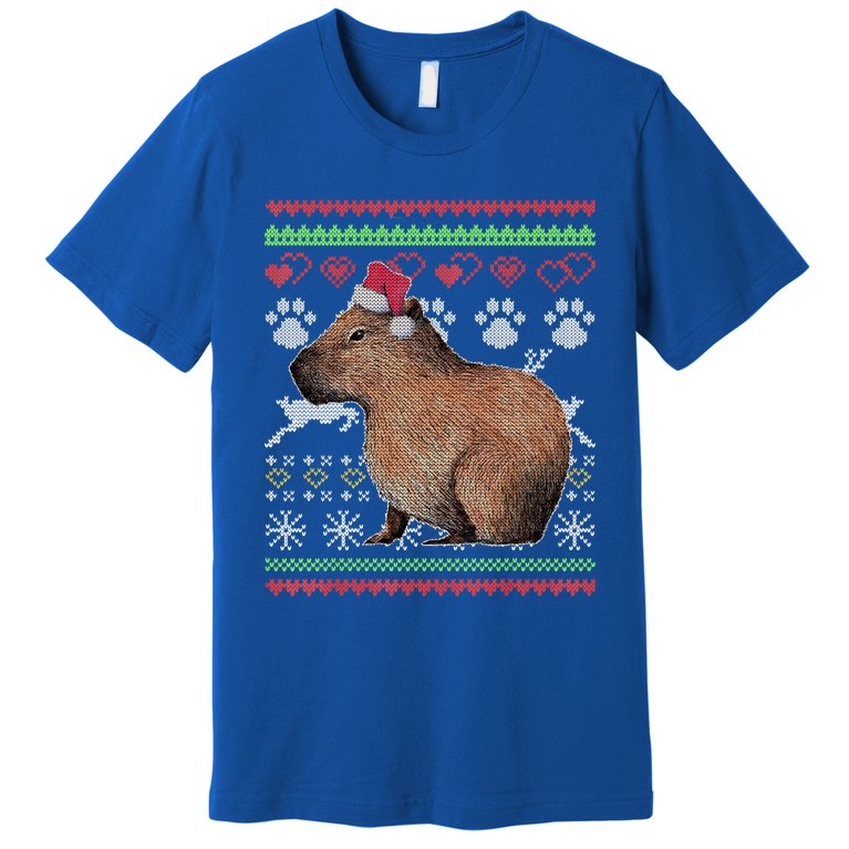 Capybara Santacool Giftclaus Ugly Christmas Sweater Holiday Lover Gift Premium T-Shirt