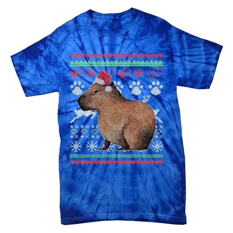 Capybara Santacool Giftclaus Ugly Christmas Sweater Holiday Lover Gift Tie-Dye T-Shirt