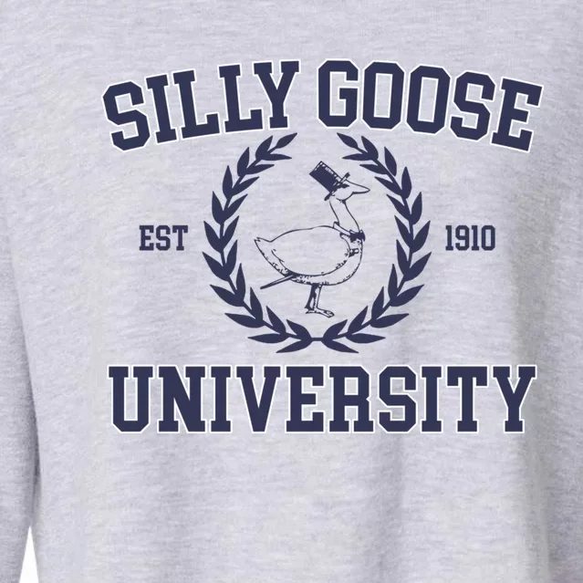 Cute Silly Goose University Gift Cropped Pullover Crew