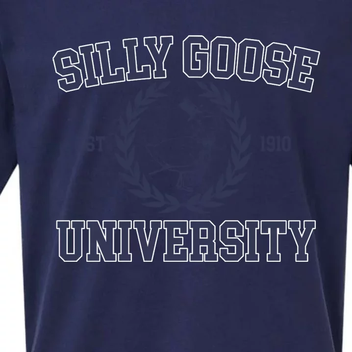 Cute Silly Goose University Gift Sueded Cloud Jersey T-Shirt