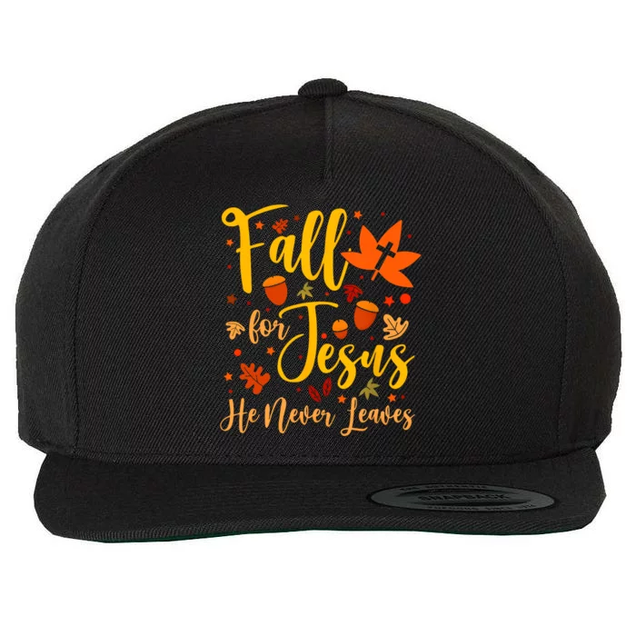 Christian Sayings Gifts Halloween Fall For Jesus Religious Wool Snapback Cap